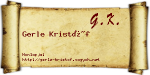 Gerle Kristóf névjegykártya